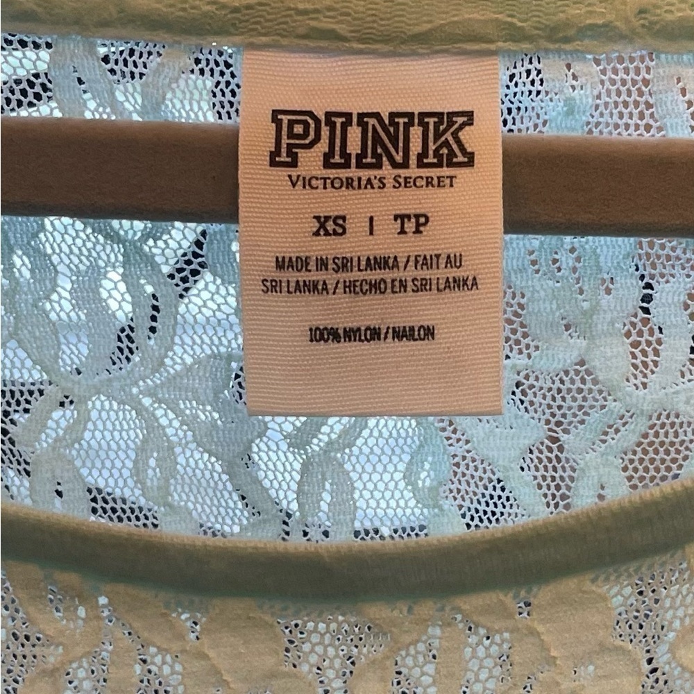 Victoria Secret PINK light blue lace top - Picture 7 of 8